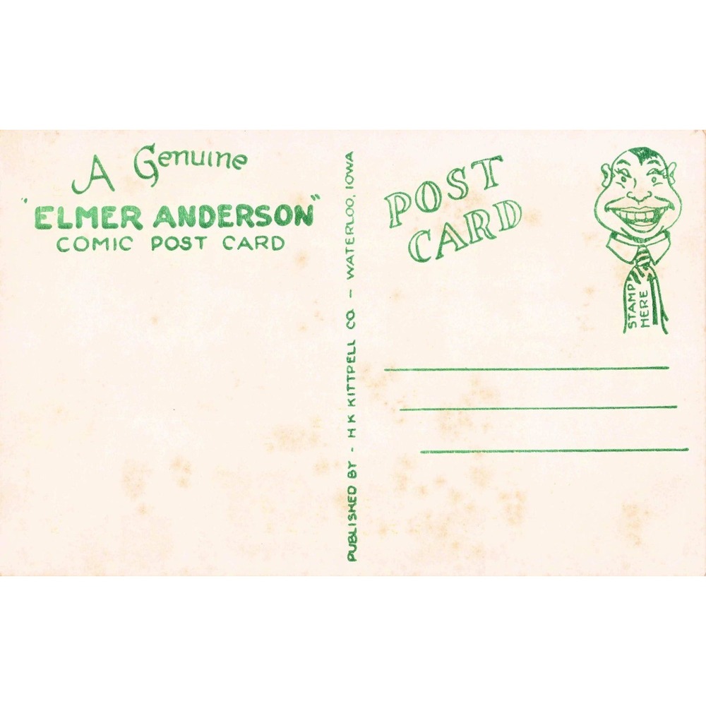 Vintage Elmer Anderson Comic Postcard How to Live on 15 Dollars a Week Humor VG - Picture 2 of 2